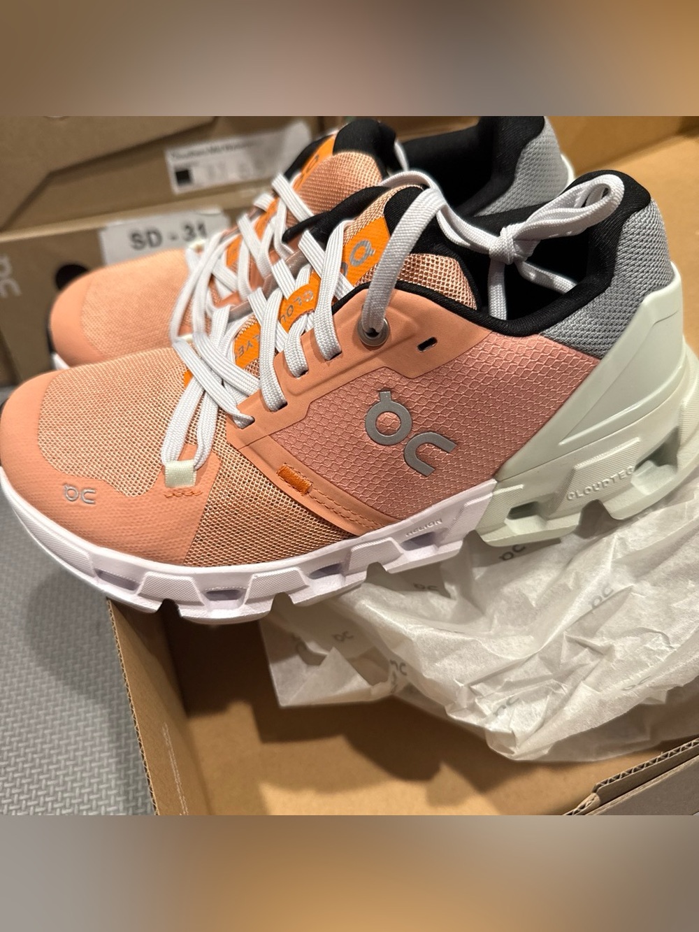 On Running Cloudflyer 4 Women's Athletic Shoes - Peach/White/Gray